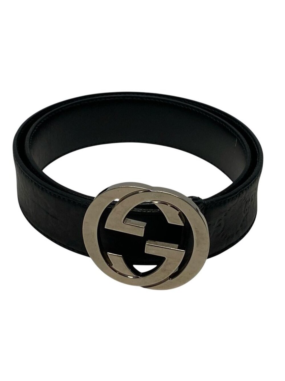 N-26. Gucci Guccissima Interlocking G 40mm Belt 85 34 Black